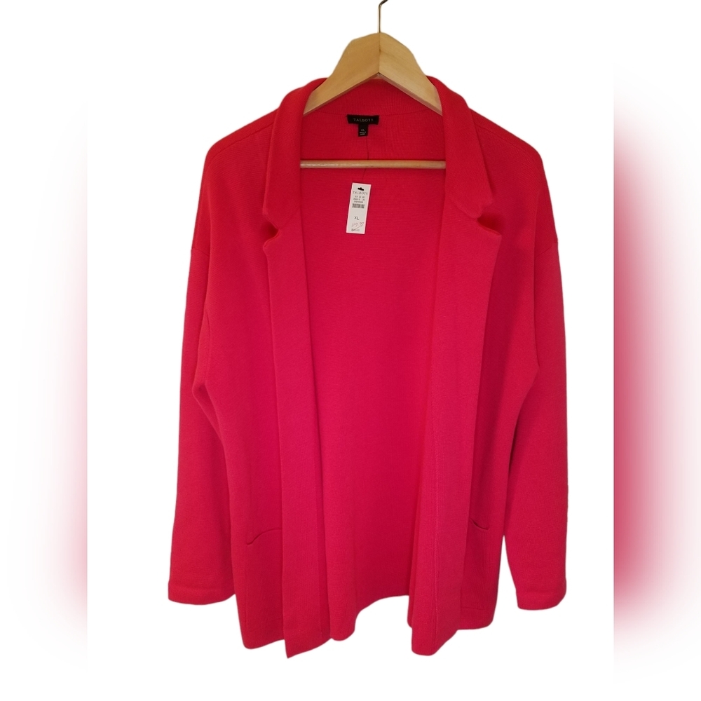 NWT Talbots Open Cardigan Pink Modal Blend Size XL